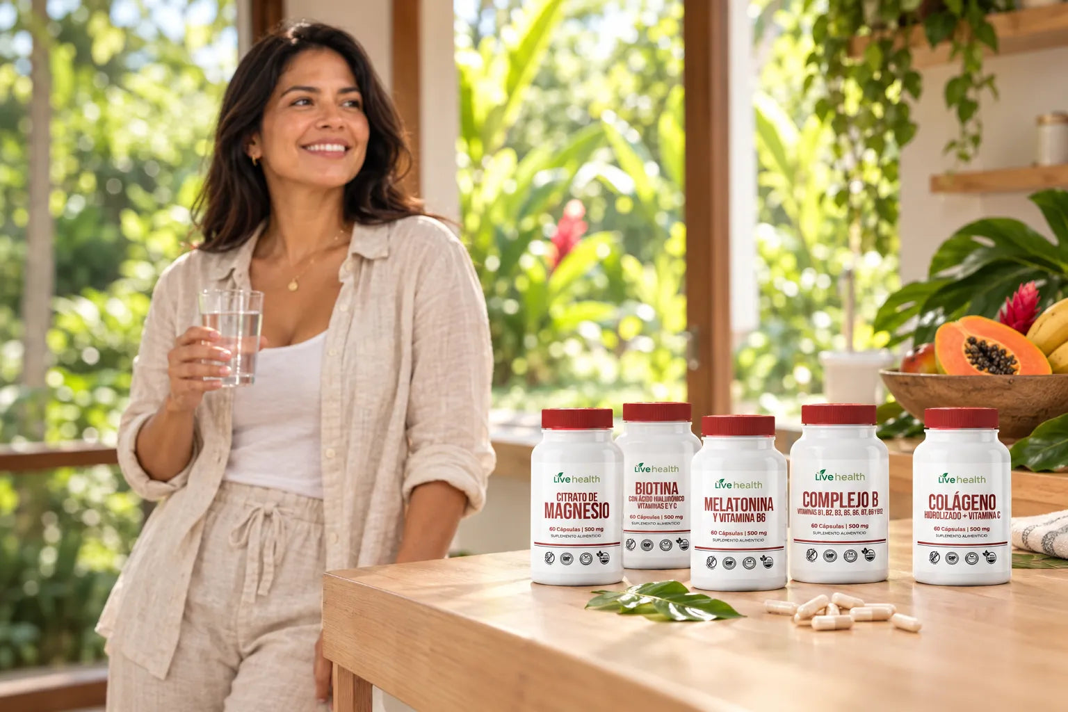 Rutina diaria con suplementos Live Health